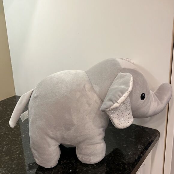 Linzy Toy Squishy Soft Gray Elephant Plush Stuffed Animal 15” with sparkle ears - Picture 5 of 8